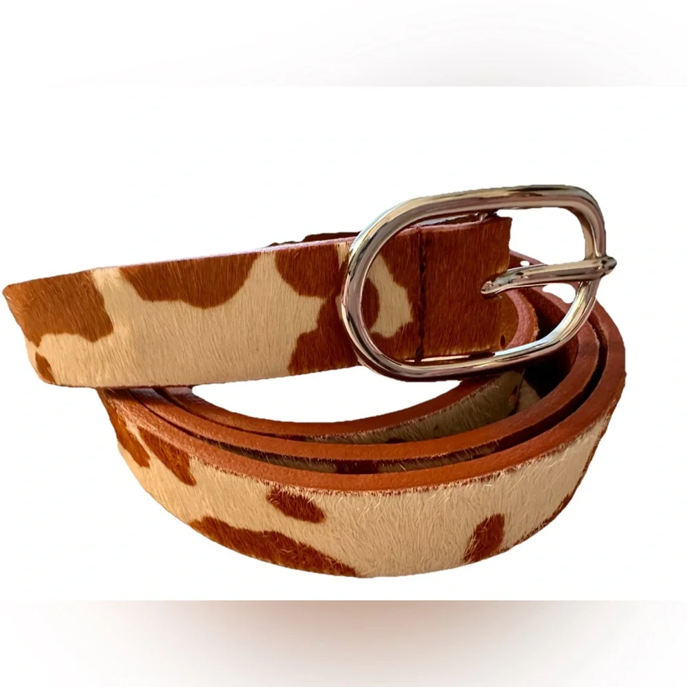 Most Wanted Women’s Cow Print Calf Hair Leather Belt. Size XL. NWOT - Picture 3 of 12